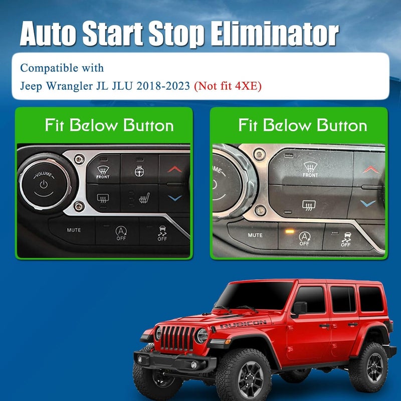 YESCHE Auto Start Stop Eliminator Compatible with Jeep Wrangler JL JLU Gladiator 2018-2023 (Not fit 4XE) Automatic Startstop Disabler Canceller Cable Device Stop Shutoff Save Battery Accessories - Image 2